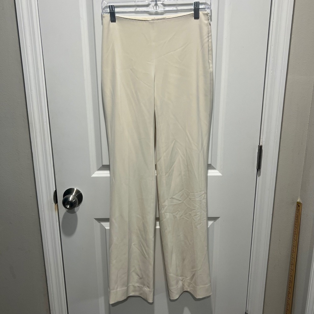 White House Black Market Womens Straight Leg Pants Legacy Ecru 00R